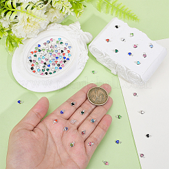 100Pcs 10 Colors Heart Brass Glass Charms&nbsp;KK-HY0004-32