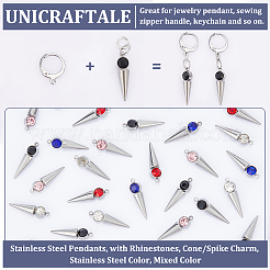 30Pcs 5 Colors 202 Stainless Steel Pendants&nbsp;STAS-UN0049-61