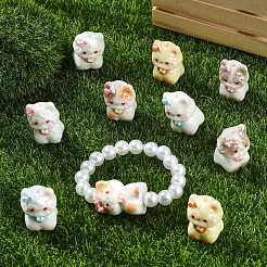 10Pcs 5 Colors Electroplate Opaque Resin Beads&nbsp;RESI-CJZ0001-12