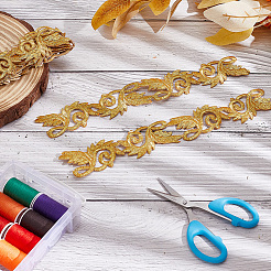 3.8M Ethnic Style Iron on/Sew on Embroidery Flower Polyester Lace Trim Ribbon&nbsp;OCOR-WH0070-121B
