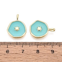 Brass Enamel Pendants&nbsp;KK-T080-69G