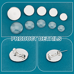 DIY Blank Dome 304 Stainless Steel Brooch Making Kit&nbsp;DIY-UN0056-16