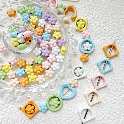 32Pcs 8 Colors Baking Paint Alloy Bead Frame&nbsp;FIND-SP0004-50B