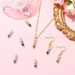8Pcs 4 Colors Brass Cubic Zirconia Pendants&nbsp;KK-CJ0004-24