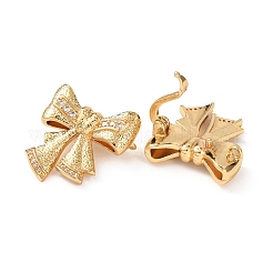 Brass Micro Pave Cubic Zirconia Twister Clasps&nbsp;KK-K422-02G