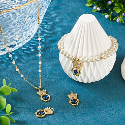 2Pcs Brass Micro Pave Cubic Zirconia Pendants&nbsp;KK-TA0002-81A