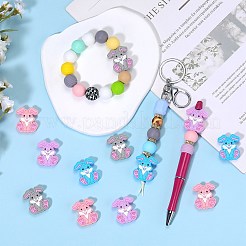 12Pcs 4 Colors Silicone Focal Beads&nbsp;SIL-SZ0001-41