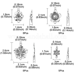 20Pcs 4 Styles Tibetan Style Zinc Alloy Connector Charms&nbsp;FIND-YW0003-08