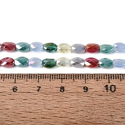 Electroplate Imitation Jade & Opaque & Transparent Glass Beads Strands&nbsp;EGLA-Q135-4x6MM-01G