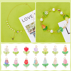 20 Sets 2 Styles Handmade Lampwork Connector Charms&nbsp;FIND-PH0017-40
