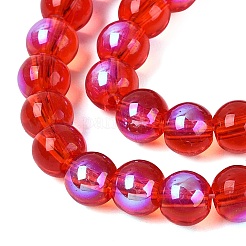 Transparent Electroplate Glass Beads Strands&nbsp;EGLA-Q132-6MM-01A-06