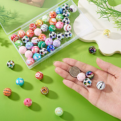 50Pcs 5 Styles Sport UV Plating Acrylic Beads Sets&nbsp;OACR-TA0004-14