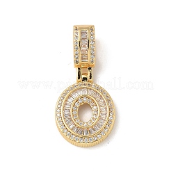 Brass Clear Cubic Zirconia European Dangle Charms&nbsp;LS-KK-R003-01G-00