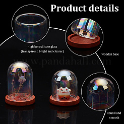 8 Sets 2 Style Iridescent Glass Dome Cover&nbsp;DJEW-PH0001-25