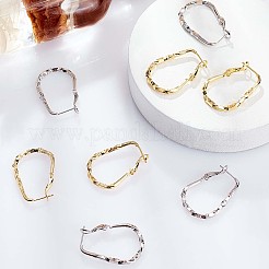 4 Pairs 2 Colors Twist Teardrop Huggie Hoop Earrings&nbsp;EJEW-GA0001-03