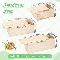 12Pcs 3 Styles Wood Document Storage Box&nbsp;WOCR-WA0001-01