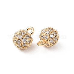 Brass Micro Pave Clear Cubic Zirconia Charms&nbsp;KK-T082-05G