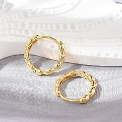 Brass Huggie Hoop Earrings&nbsp;EJEW-L231-33G