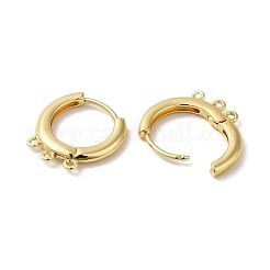 Rack Plating Brass Huggie Hoop Earring Findings&nbsp;KK-E084-84G