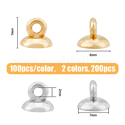 200Pcs 2 Colors Plastic Bead Cap Pendant Bails&nbsp;KY-HY0001-04