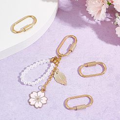 4Pcs 4 Style 304 Stainless Steel Screw Carabiner Lock Charms&nbsp;STAS-UN0029-89