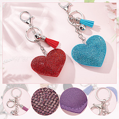 9pcs 9 style Valentine's Day Full Resin Rhinestone Pendant Keychain&nbsp;KEYC-CP0001-10