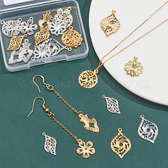 24Pcs 12 Style Rack Plating Brass Pendants&nbsp;KK-CA0002-43