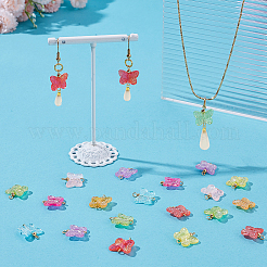 100Pcs AB Color Plated Transparent Acrylic Butterfly Connector Charms&nbsp;PALLOY-AR00034