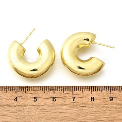 Rack Plating Brass C-shape Stud Earrings&nbsp;EJEW-G288-32D-G