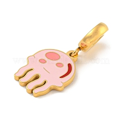 Ion Plating(IP) 304 Stainless Steel Enamel European Dangle Charms&nbsp;STAS-U005-33G-02
