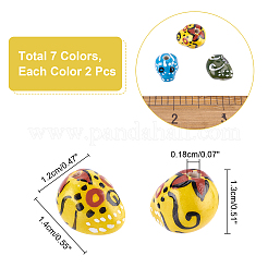 14Pcs 7 Colors Handmade Porcelain Beads&nbsp;LAMP-PH0001-04