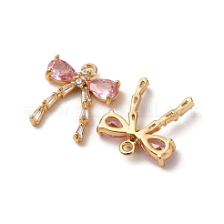Brass Micro Pave Cubic Zirconia Pendants&nbsp;KK-Z112-36G-01