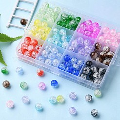 216Pcs 12 Colors Transparent Crackle Acrylic Beads&nbsp;CACR-YW0001-05