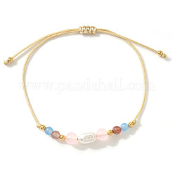 Pastel Gemstone & Imitation Pearl Beaded Bracelet&nbsp;AH6262