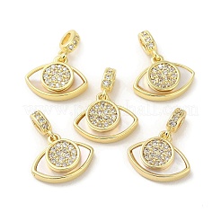 Brass Micro Pave Clear Cubic Zirconia European Dangle Charms&nbsp;BSHE-Z003-07G