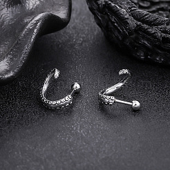 304 Stainless Steel Octopus Tentacle Stud Earrings for Men&nbsp;WGB9045-01