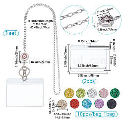 1Pc Alloy Hollow Flat Round Retractable Badge Reel with 304 Stainless Steel Cable Chains&nbsp;NJEW-SC0001-94A