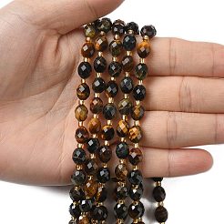 3-Color Natural Tiger Eye Beads Strands&nbsp;G-F809-A25-01