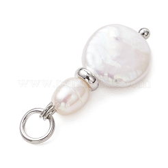 Natural Baroque Keshi Pearl Beaded Pendants&nbsp;PALLOY-JF05199-02