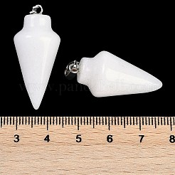 Natural White Jade Gemstone Pointed Pendants&nbsp;G-K384-01P-09