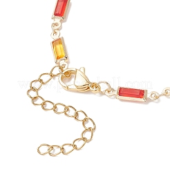 Brass Glass Rectangle Link Chain Bracelet Making&nbsp;AJEW-JB01399