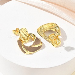 Brass Enamel Dangle Stud Earrings for Women&nbsp;KK-CBA760A-12G-02