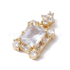 Brass Micro Pave Cubic Zirconia Pendants&nbsp;FIND-C047-10KCG-02
