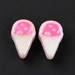 UV Plating Rainbow Iridescent Acrylic European Beads&nbsp;X-SACR-E009-36