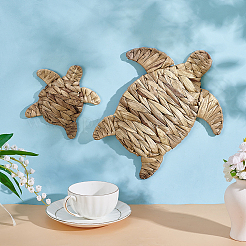 Straw and Iron Tortoise Display Decoration&nbsp;AJEW-GA0009-95