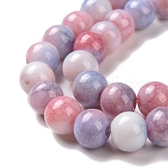 Opaque Crackle Glass Round Beads Strands&nbsp;GLAA-T031-8mm-02