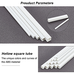 30Pcs 5 Style ABS Plastic Square Hollow Tubes&nbsp;AJEW-OC0003-08B