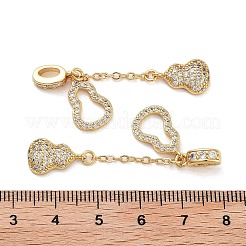 Rack Plating Brass Micro Pave Clear Cubic Zirconia Pendants&nbsp;KK-Z064-14G
