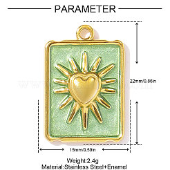 304 Stainless Steel Enamel Pendants&nbsp;STAS-OY002-41G-02