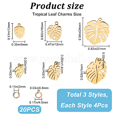 12Pcs 3 Styles 201 & 304 Stainless Steel Pendants&nbsp;STAS-CN0001-52